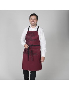 DELANTAL CON PETO GOURMET ESTAMPADO 92X75 CM
