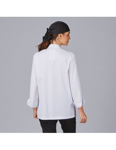 CHAQUETA COCINA UNISEX BOTON FORRADO M/L BLANCA