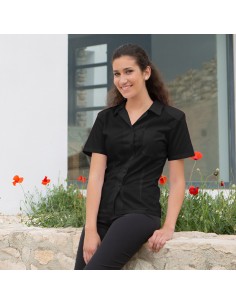 BLUSA CAMARERA ENTALLADA M/CORTA