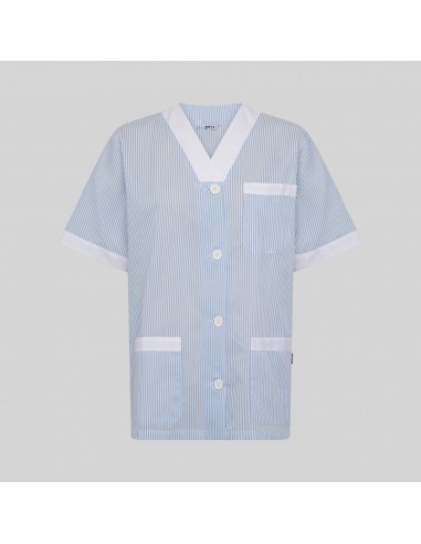 BLUSA SANITARIO UNISEX PICO ABIERTO VICHY COMBINADA