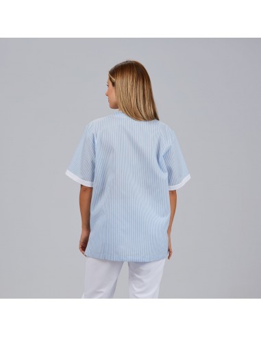 BLUSA SANITARIO UNISEX PICO ABIERTO VICHY COMBINADA