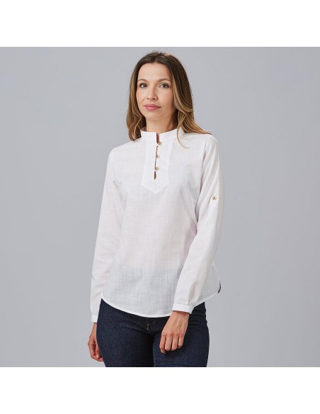 CAMISA MUJER FALSO LINO FLORA