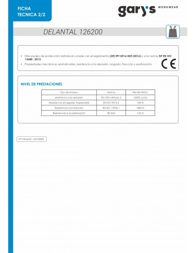 DELANTAL 115X85 CM EVAN