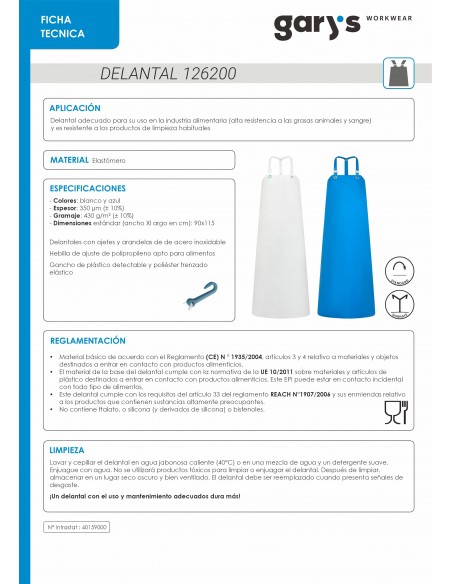 DELANTAL 115X85 CM EVAN