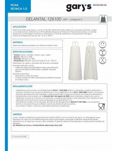 DELANTAL ARES 115X90 CM