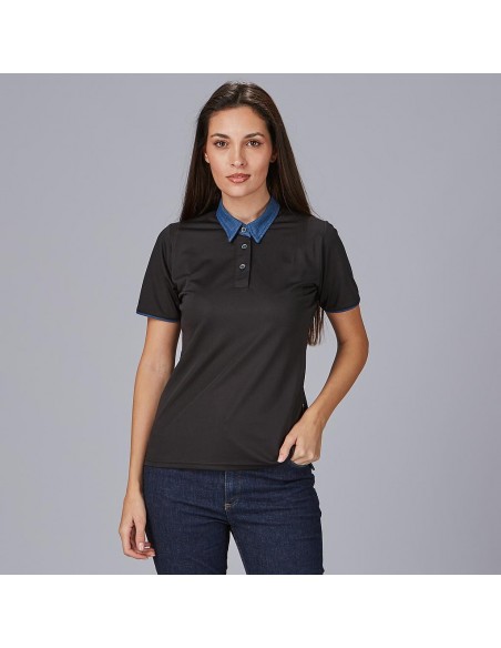 POLO MUJER CUELLO CAMISERO TEJANO