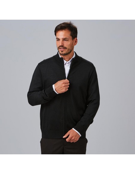CARDIGAN HOMBRE PUNTO FINO CON CREMALLERA