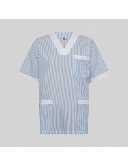 BLUSA SANITARIO UNISEX PICO VICHY COMBINADA
