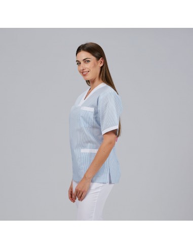 BLUSA SANITARIO UNISEX PICO VICHY COMBINADA