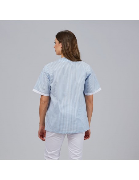 BLUSA SANITARIO UNISEX PICO VICHY COMBINADA