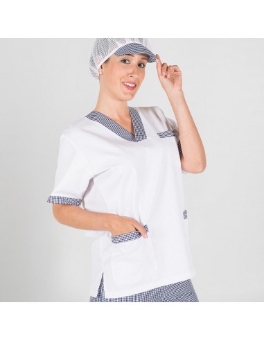 BLUSA SANITARIO MUJER PICO SARGA BLANCA COMBI