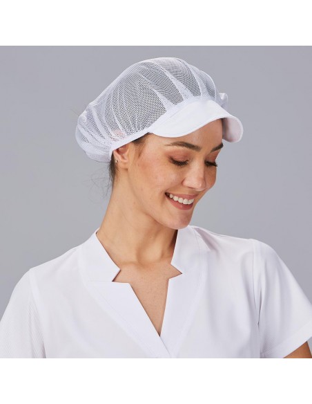 GORRA UNISEX REJILLA VISERA BCA. (PAQ. 10 UNID)