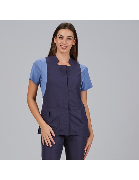 BLUSA MUJER BOTON OCULTO M/C CARMINA