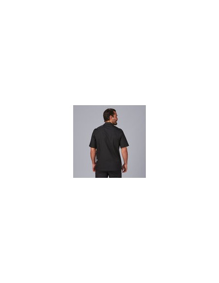 CHAQUETA COCINA UNISEX POPELIN FINO NEGRO M/C