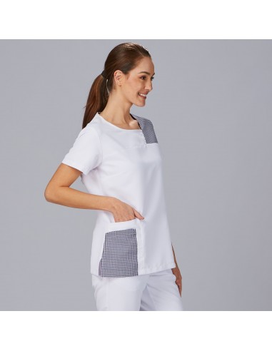 BLUSA MUJER CERRADA COMBI NAVAS
