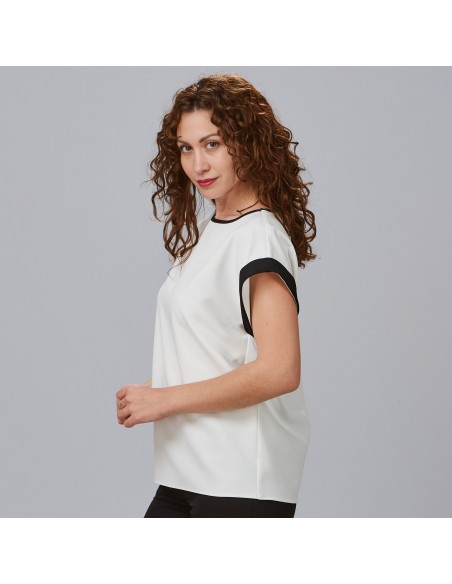 BLUSA MUJER MANGA CORTA VUELTA