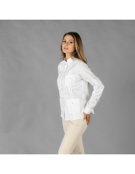 GUAYABERA MUJER CUELLO MAO ISABELA
