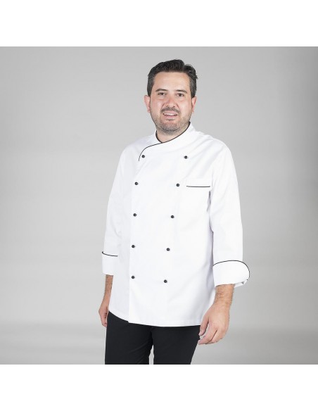 CHAQUETA COCINA UNISEX NAPOLES BLANCA VIVO COLOR
