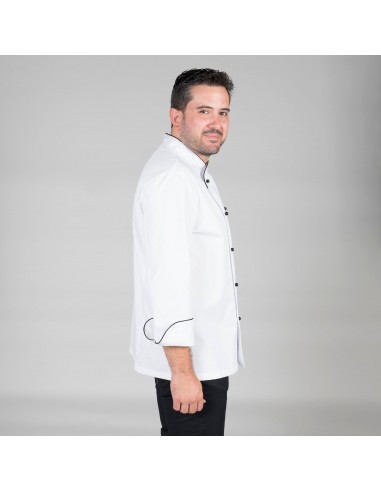 CHAQUETA COCINA UNISEX NAPOLES BLANCA VIVO COLOR