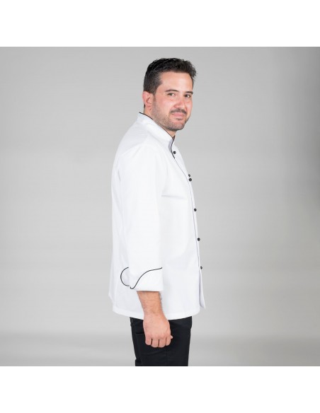 CHAQUETA COCINA UNISEX NAPOLES BLANCA VIVO COLOR CHAQUETA COCINA UNISEX NAPOLES BLANCA VIVO COLOR