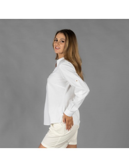 CAMISA MUJER CHAMBRAY CUELLO MAO LANAY