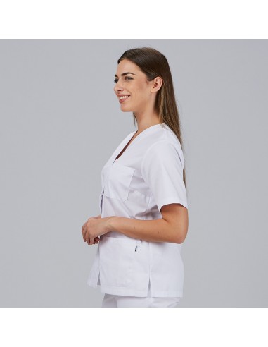 BLUSA MUJER SANITARIA BOTON PRESION M/C