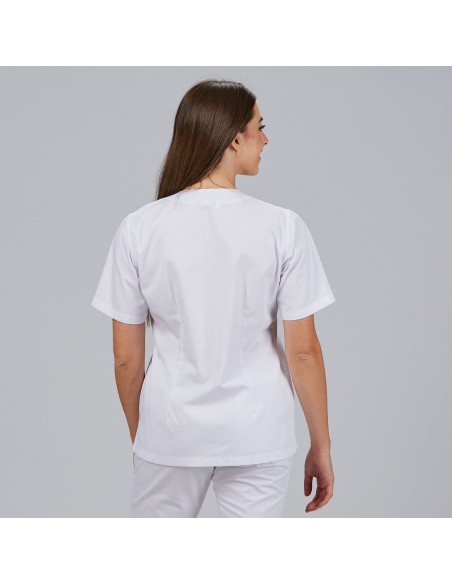 BLUSA MUJER SANITARIA BOTON PRESION M/C