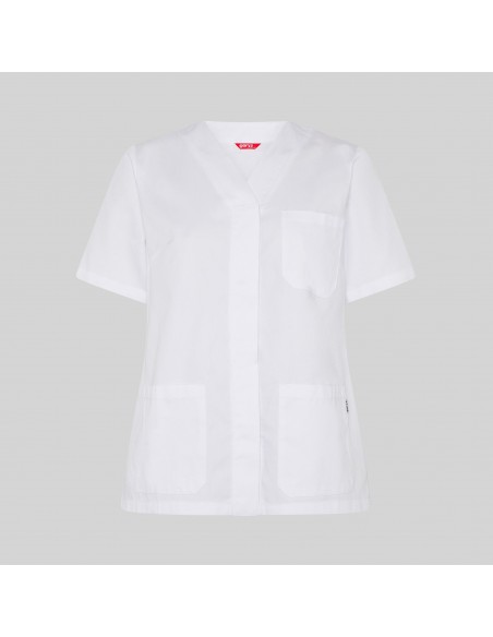 BLUSA MUJER SANITARIA BOTON PRESION M/C