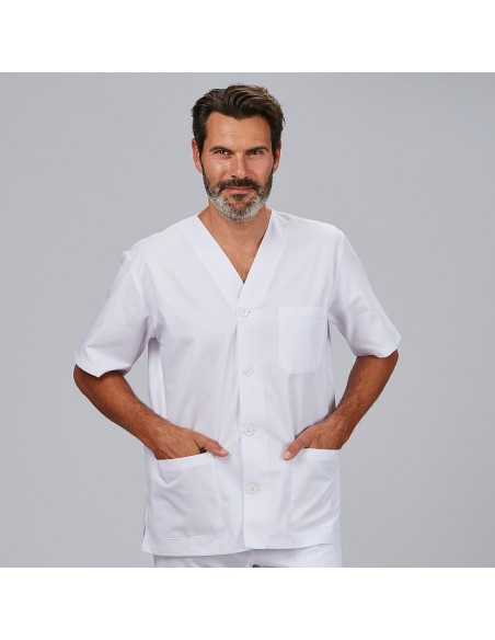 BLUSA SANITARIO UNISEX PICO BOTONES