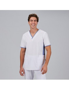 BLUSA HOMBRE ESCOTE PICO COMBINADA M/C GAEL