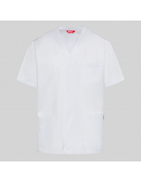 BLUSA HOMBRE SANITARIA BOTON PRESION M/C