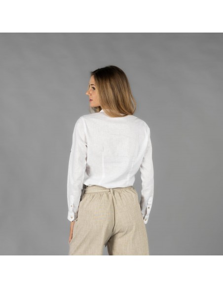 CAMISA MUJER LINO/COTTON CUELLO MAO KAULA CAMISA MUJER LINO/COTTON CUELLO MAO KAULA