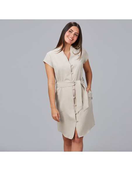 VESTIDO BOTON FORRADO VIVAZ X.LINEN