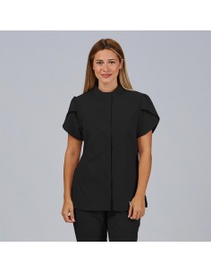 BLUSA MUJER BOTON OCULTO M/C LINA