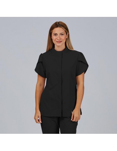 BLUSA MUJER BOTON OCULTO M/C LINA