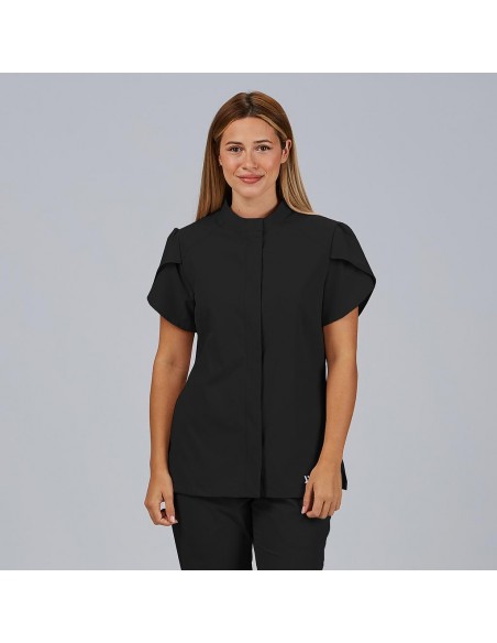 BLUSA MUJER BOTON OCULTO M/C LINA