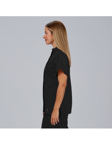BLUSA MUJER BOTON OCULTO M/C LINA