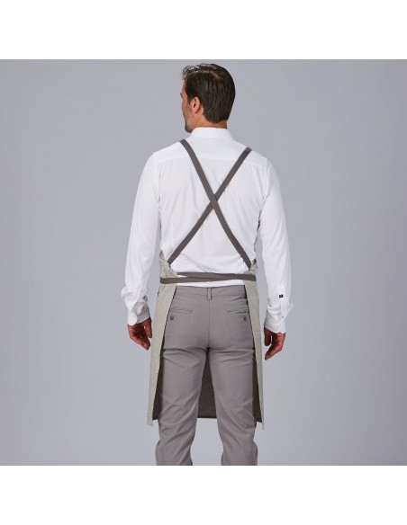 DELANTAL PETO BOLSILLO Y CINTAS COMBINADAS 88X74 CM