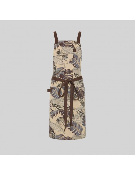 DELANTAL PETO ESTAMPADO FLORES 88X74 CM