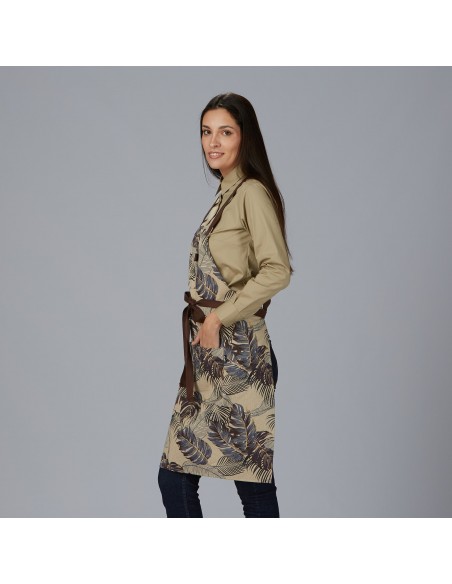 DELANTAL PETO ESTAMPADO FLORES 88X74 CM
