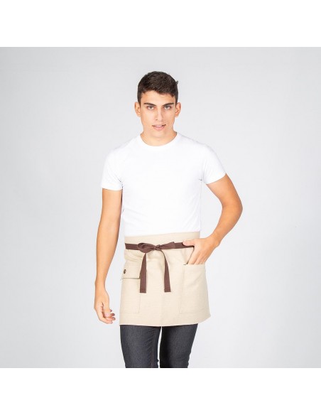 DELANTAL CORTO BEIGE 40X68 CM