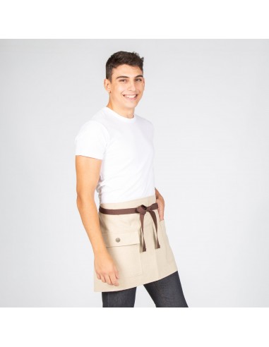 DELANTAL CORTO BEIGE 40X68 CM