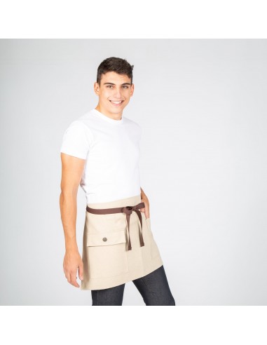 DELANTAL CORTO BEIGE 40X68 CM
