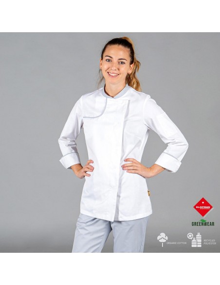 CHAQUETA COCINA MUJER ANAYA TEJIDO RECICLADO Y ORGANICO KLOPMAN