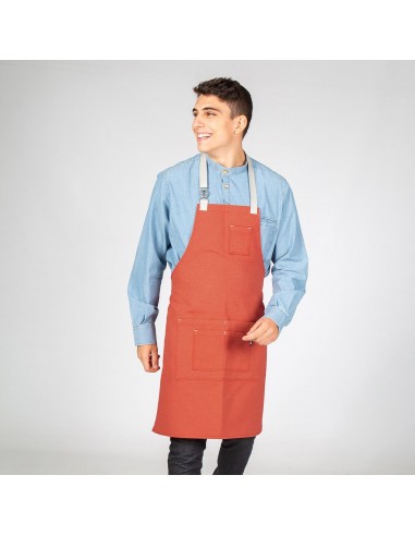 DELANTAL CON PETO HEBILLA ENLAZADA 80X68 CM