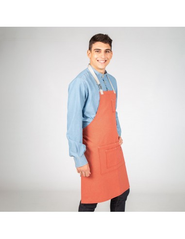 DELANTAL CON PETO HEBILLA ENLAZADA 80X68 CM