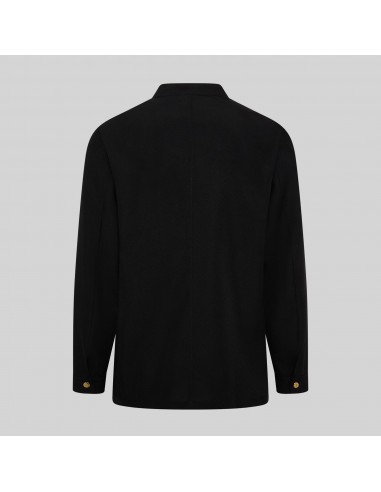 CHAQUETA HOMBRE MAO NEGRA BOTON DORADO