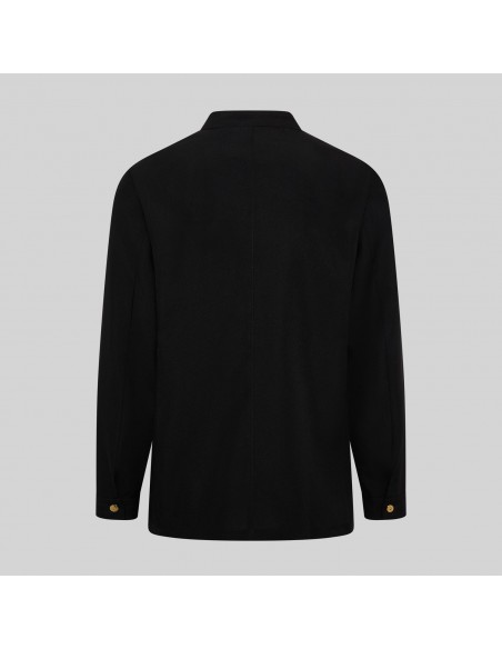 CHAQUETA HOMBRE MAO NEGRA BOTON DORADO