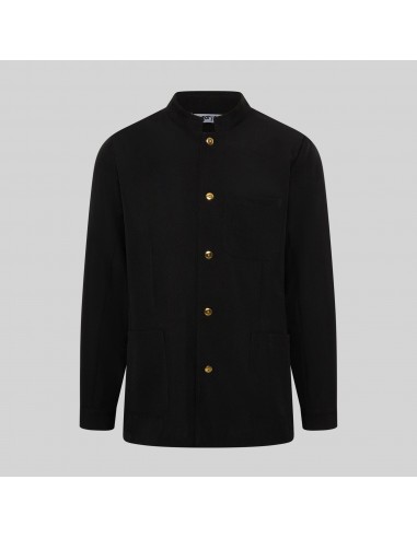 CHAQUETA HOMBRE MAO NEGRA BOTON DORADO