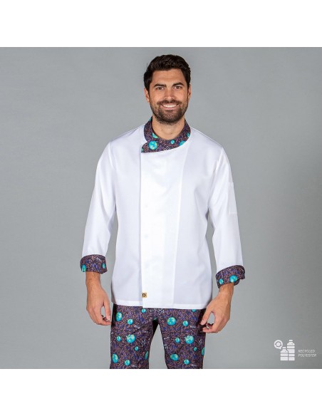 CHAQUETA COCINA UNISEX PLANET TEJIDO RECICLADO MICROFIBRA